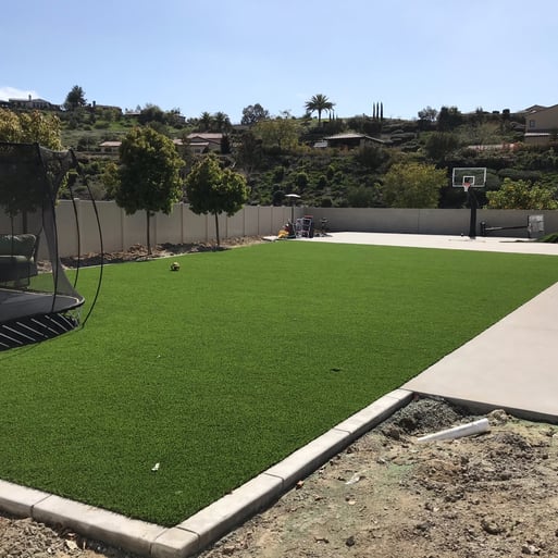 Properly installed synthetic grass